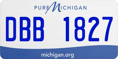 MI license plate DBB1827