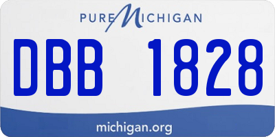 MI license plate DBB1828