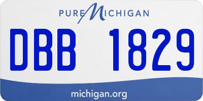 MI license plate DBB1829