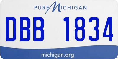 MI license plate DBB1834