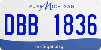 MI license plate DBB1836