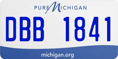 MI license plate DBB1841