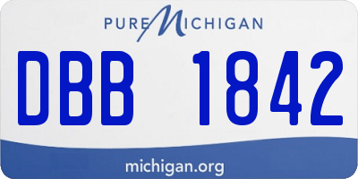 MI license plate DBB1842