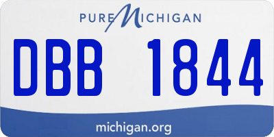 MI license plate DBB1844
