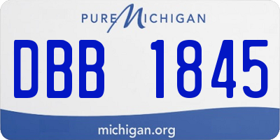 MI license plate DBB1845
