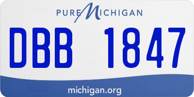 MI license plate DBB1847