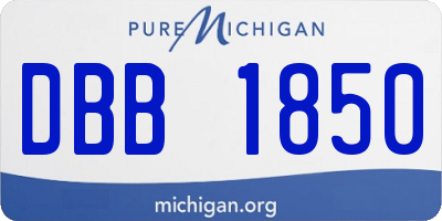 MI license plate DBB1850