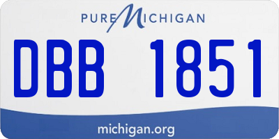 MI license plate DBB1851