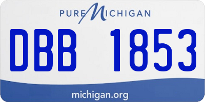 MI license plate DBB1853