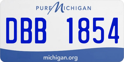MI license plate DBB1854