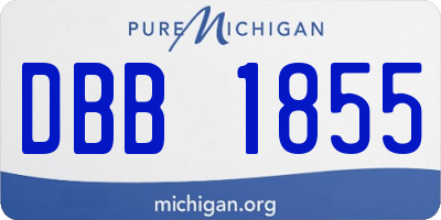 MI license plate DBB1855