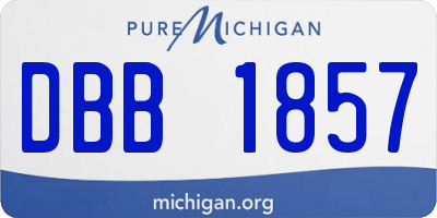 MI license plate DBB1857