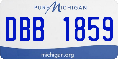 MI license plate DBB1859