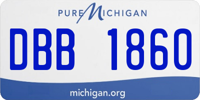 MI license plate DBB1860