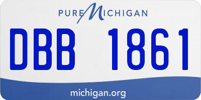 MI license plate DBB1861