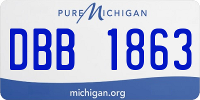 MI license plate DBB1863