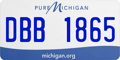 MI license plate DBB1865