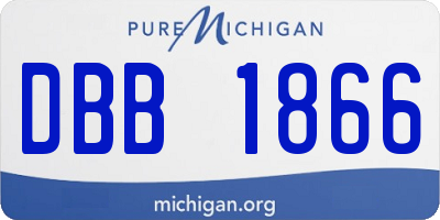 MI license plate DBB1866