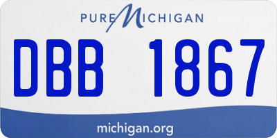 MI license plate DBB1867