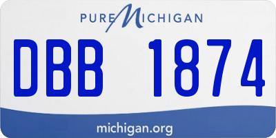 MI license plate DBB1874