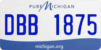 MI license plate DBB1875