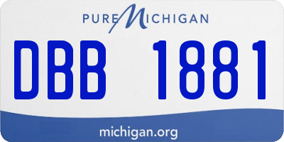 MI license plate DBB1881