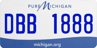 MI license plate DBB1888