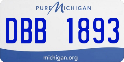 MI license plate DBB1893