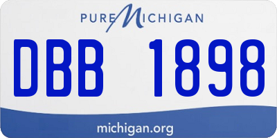 MI license plate DBB1898