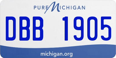 MI license plate DBB1905
