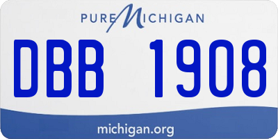MI license plate DBB1908