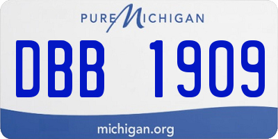 MI license plate DBB1909
