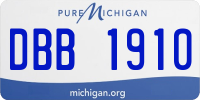 MI license plate DBB1910
