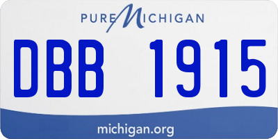 MI license plate DBB1915