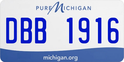 MI license plate DBB1916