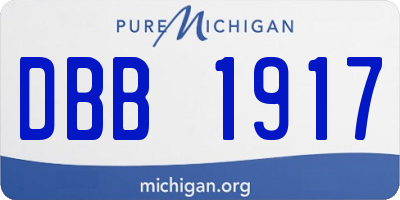 MI license plate DBB1917