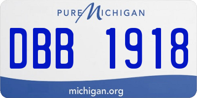 MI license plate DBB1918