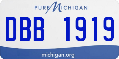 MI license plate DBB1919