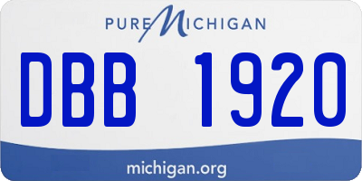 MI license plate DBB1920