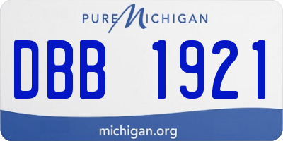 MI license plate DBB1921