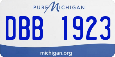 MI license plate DBB1923