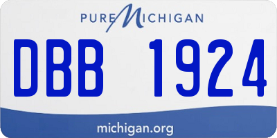 MI license plate DBB1924