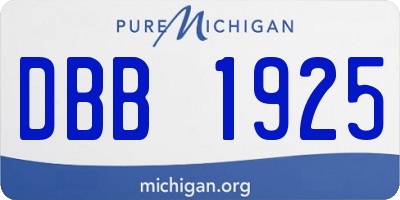 MI license plate DBB1925