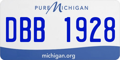 MI license plate DBB1928