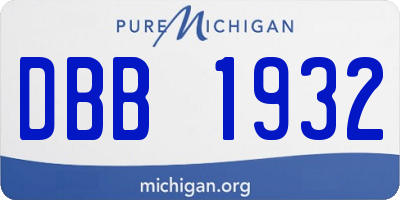 MI license plate DBB1932