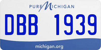 MI license plate DBB1939