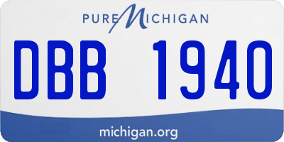 MI license plate DBB1940