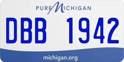 MI license plate DBB1942