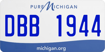 MI license plate DBB1944