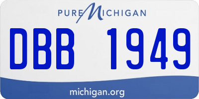 MI license plate DBB1949
